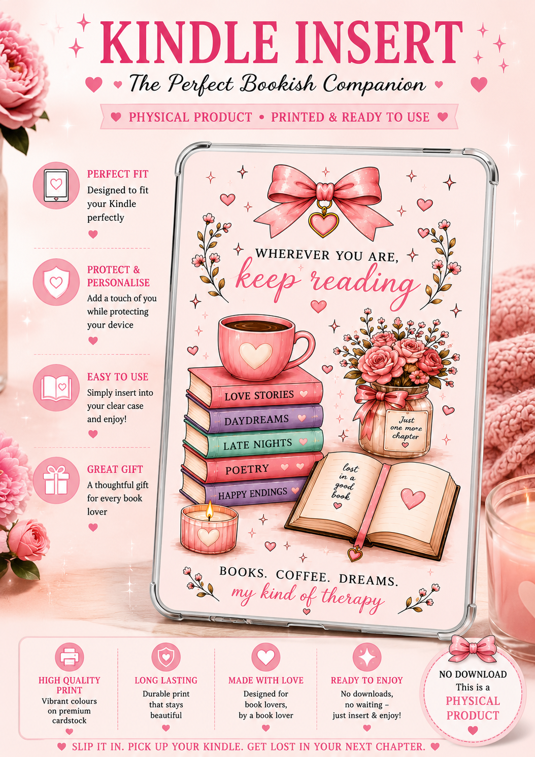 The Book Lover’s Bliss Bundle | Bookish Gift Set | Book Club Stickers, Bookmarks & Kindle Insert | Reading Accessories | Reader Gift