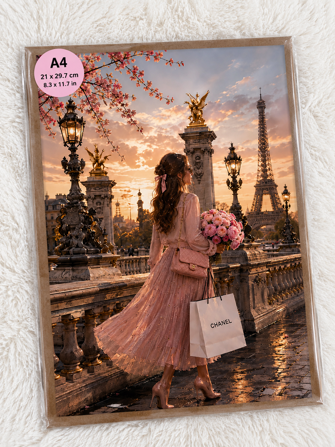 Parisian Elegance at Sunset A4 Print