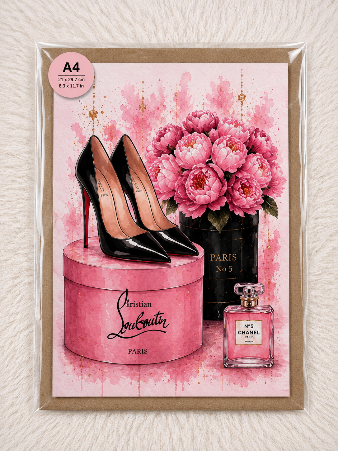 Paris Fashion Elegance – Luxury Glam Wall Art A4 Print