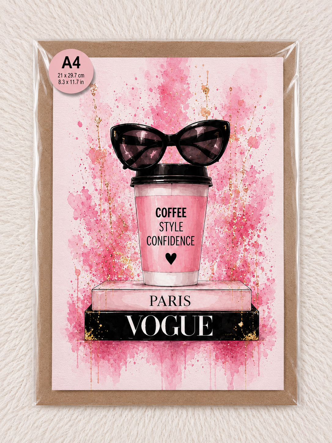 Coffee, Style & Confidence – Fashion Wall Art A4 Print