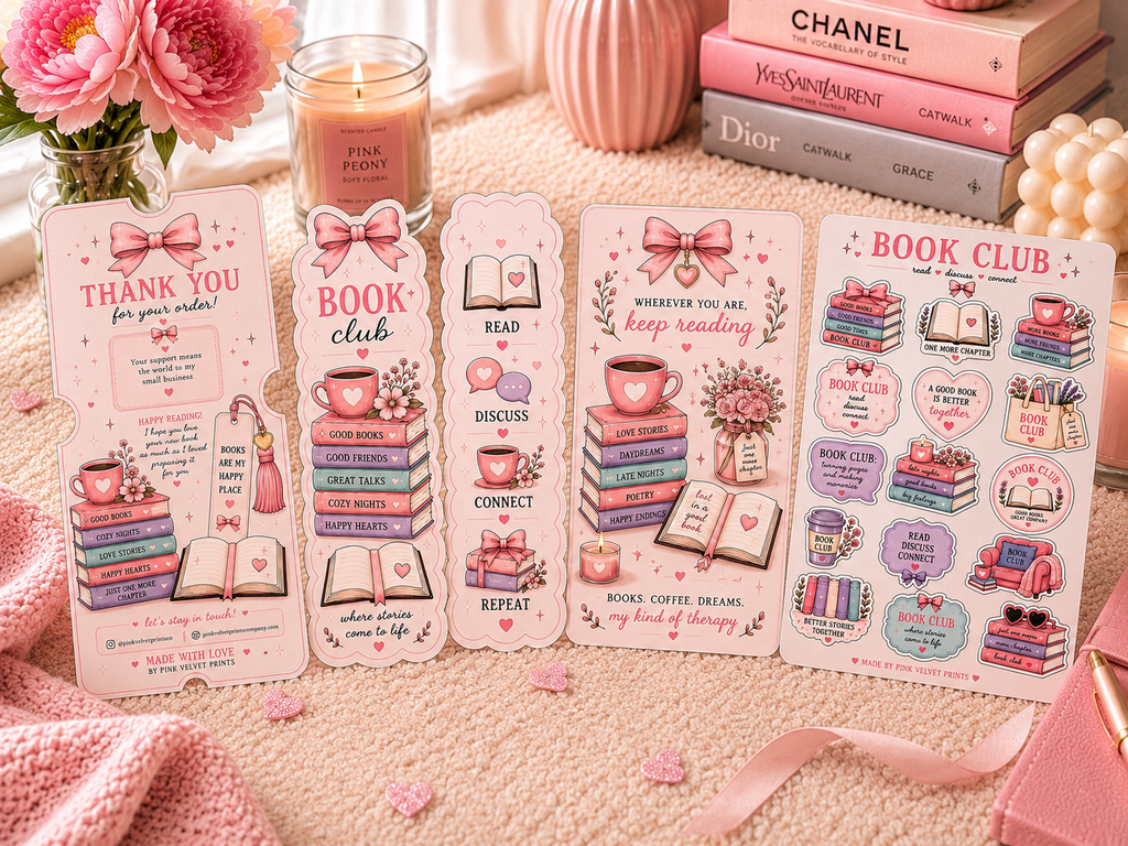 The Book Lover’s Bliss Bundle | Bookish Gift Set | Book Club Stickers, Bookmarks & Kindle Insert | Reading Accessories | Reader Gift