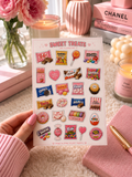 Sweet Treats A6 Sticker Sheet | Cute Candy & Chocolate Aesthetic Planner Stickers
